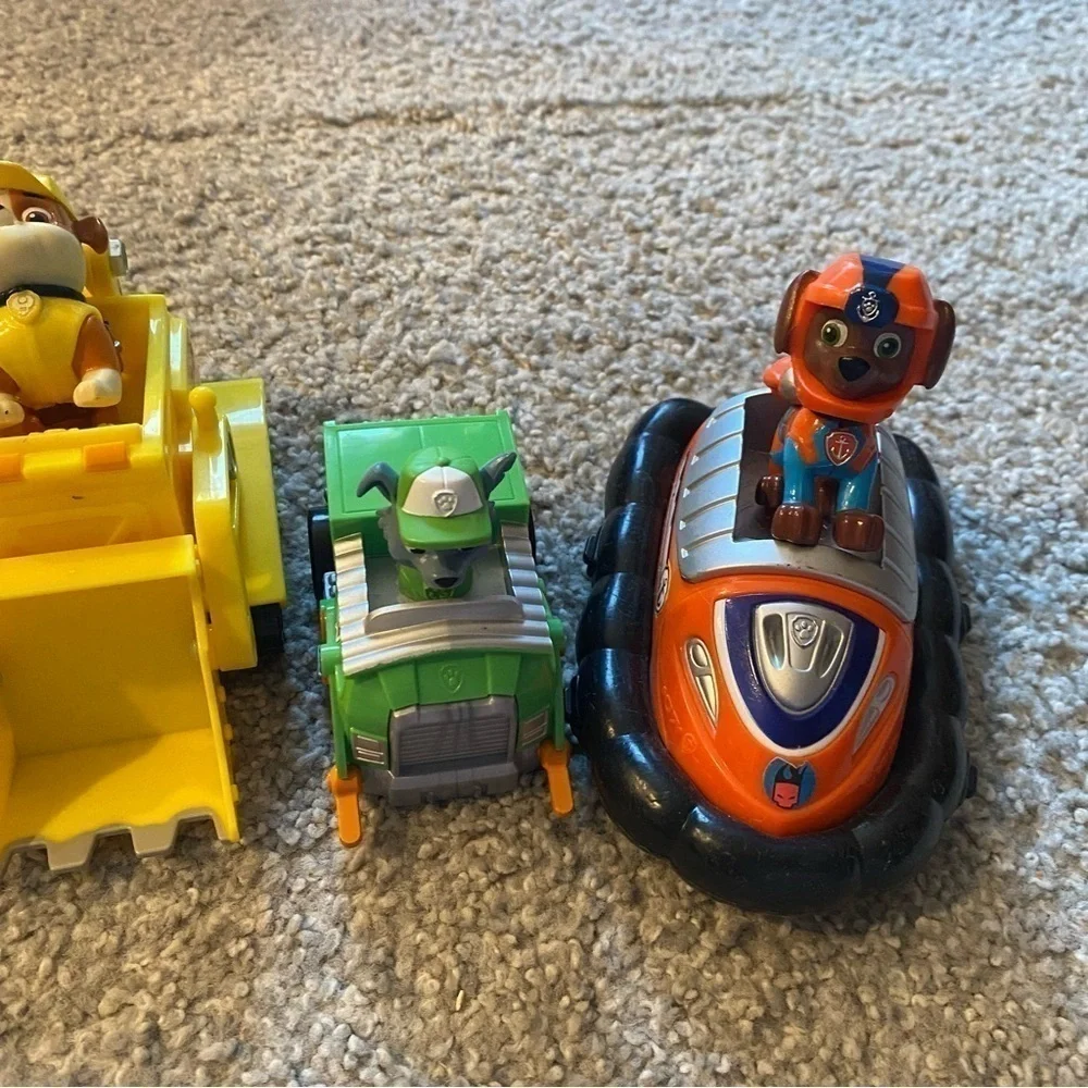 Paw Patrol Character Vehicle Toy Bundle Ryder Rubble Rocky Zuma